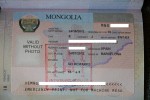 Visado mongol en mi pasaporte.